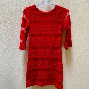 Sequin Hearts Red Floral Dress